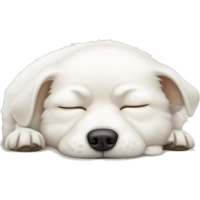 White dog sleeping  emoji