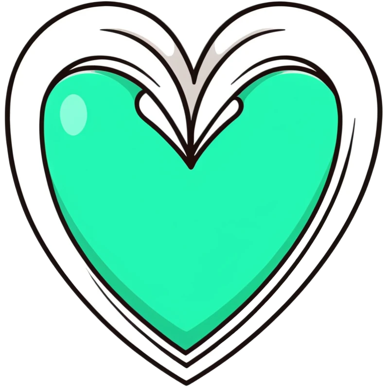 Beautiful elegant Maya-inspired heart symbol, refined clean geometric lines, sophisticated, dark green on white emoji