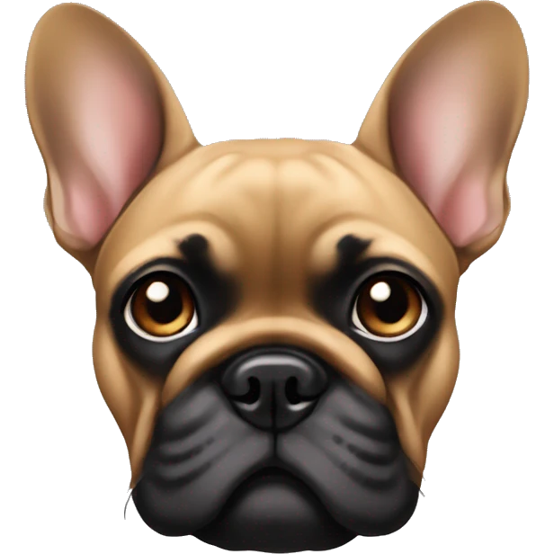 Black-and-tan French bulldog so with puppy eyes  emoji