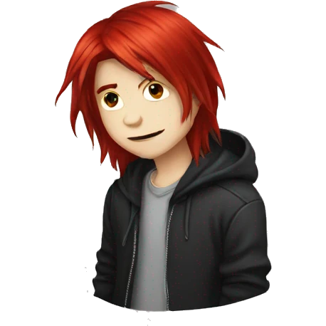 boy with long red hair emo emoji