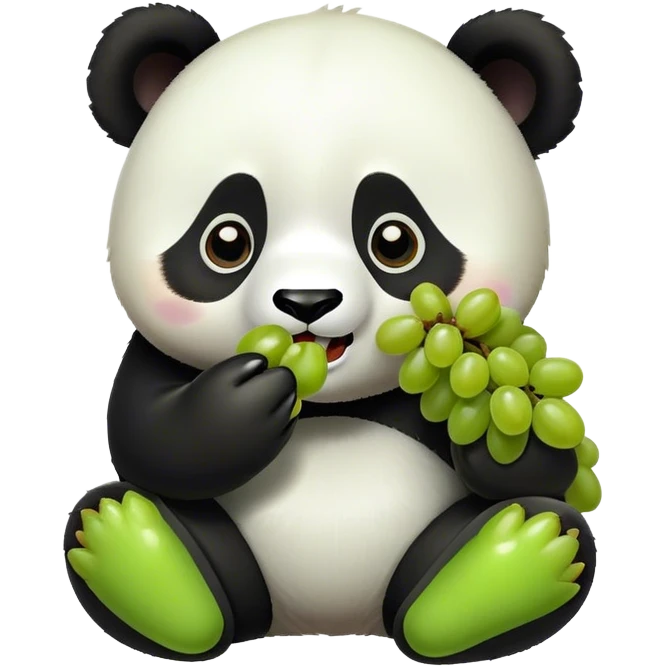 Panda eating grapes emoji