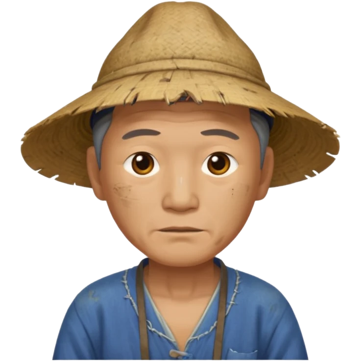 china ancient man, farmer, tattered emoji