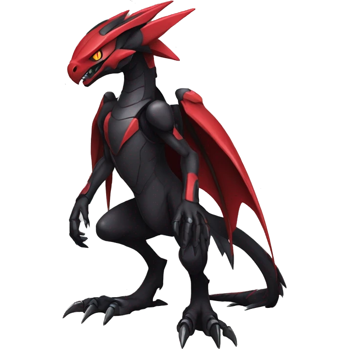  Cool Edgy Black Red Digimon-Fakemon-Raptor-Genesect-Dragon full body emoji