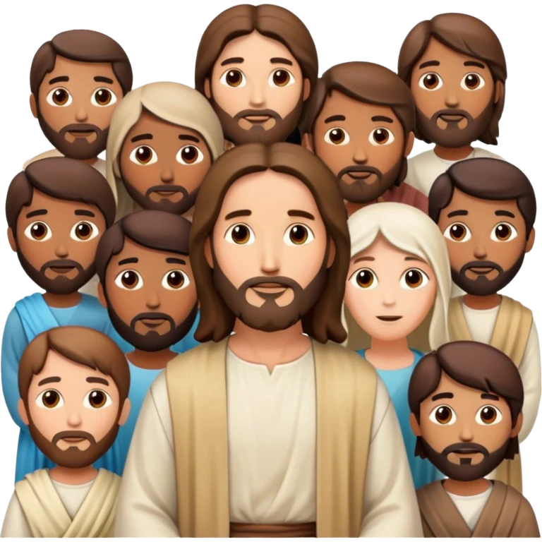 Jesus with his disciples and followers, a group of people gathered around Jesus emoji