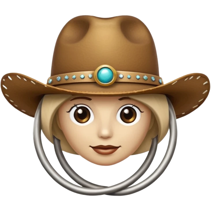 Planet Saturn wearing cowgirl hat emoji
