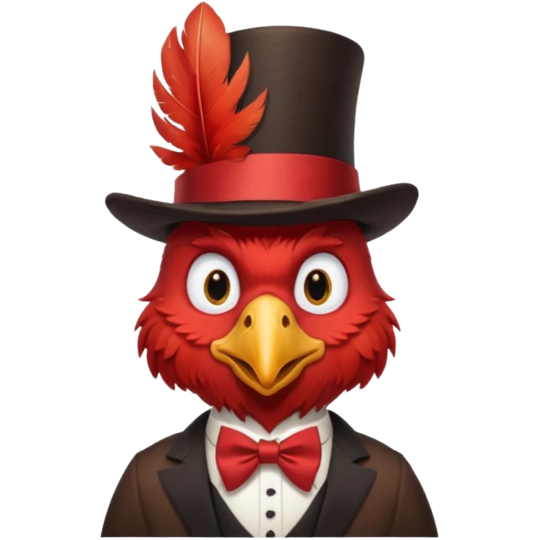 rooster wearing top hat emoji