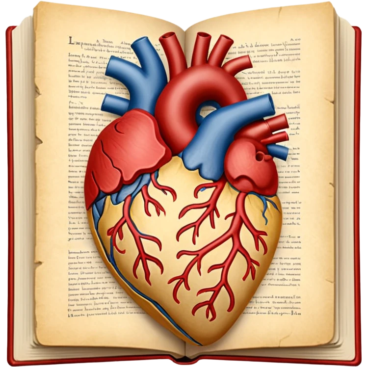 anatomy book with a flourish heart emoji