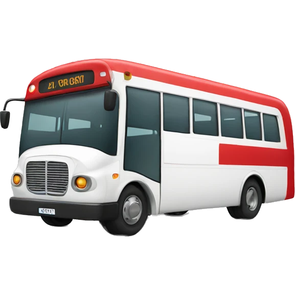 white and red bus emoji