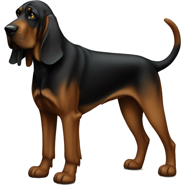 Black bloodhound standing  emoji