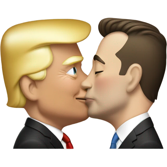 Elon musk kissing Donald trump  emoji