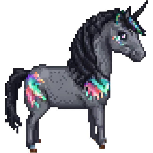 единорог черный лошадь, no background emoji