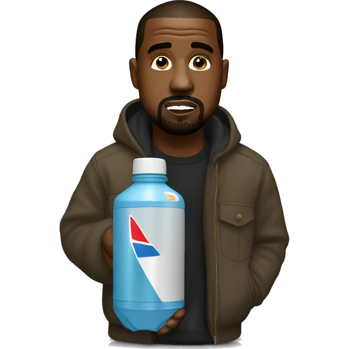 kanye west with nos bottle emoji