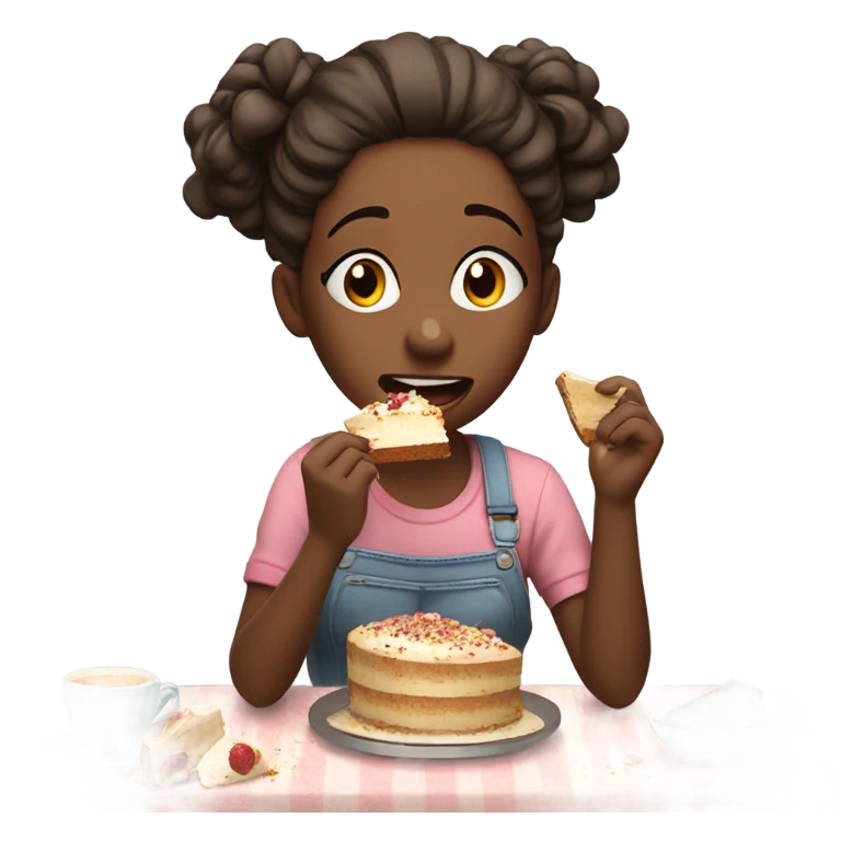 girl eating cake like an animal  emoji