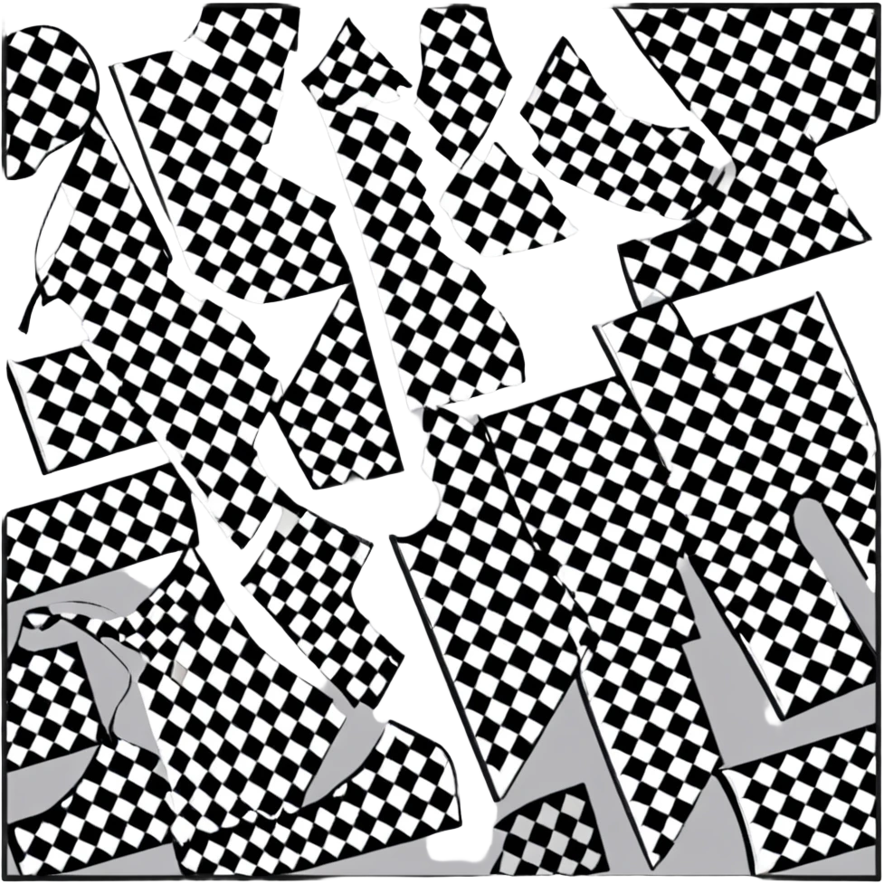 black and white checkered pattern emoji