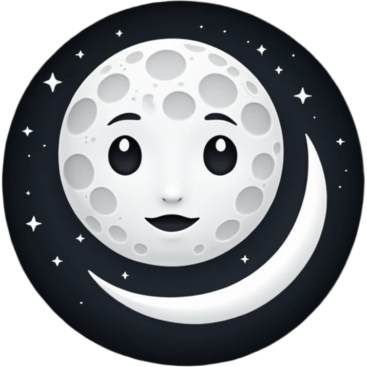  white moon in black sky emoji