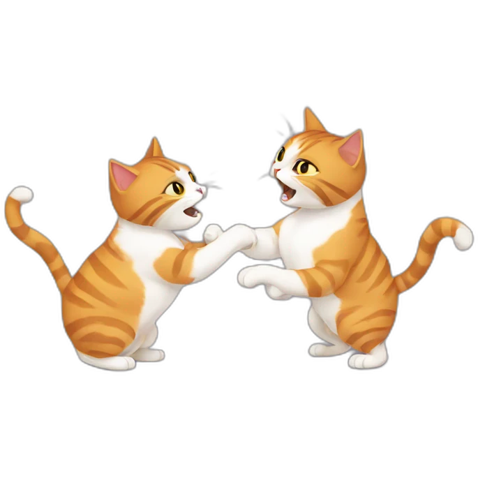 two cats fighting emoji