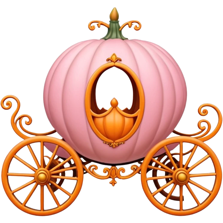 Conderella pumpkin carriage pastel pink orange emoji