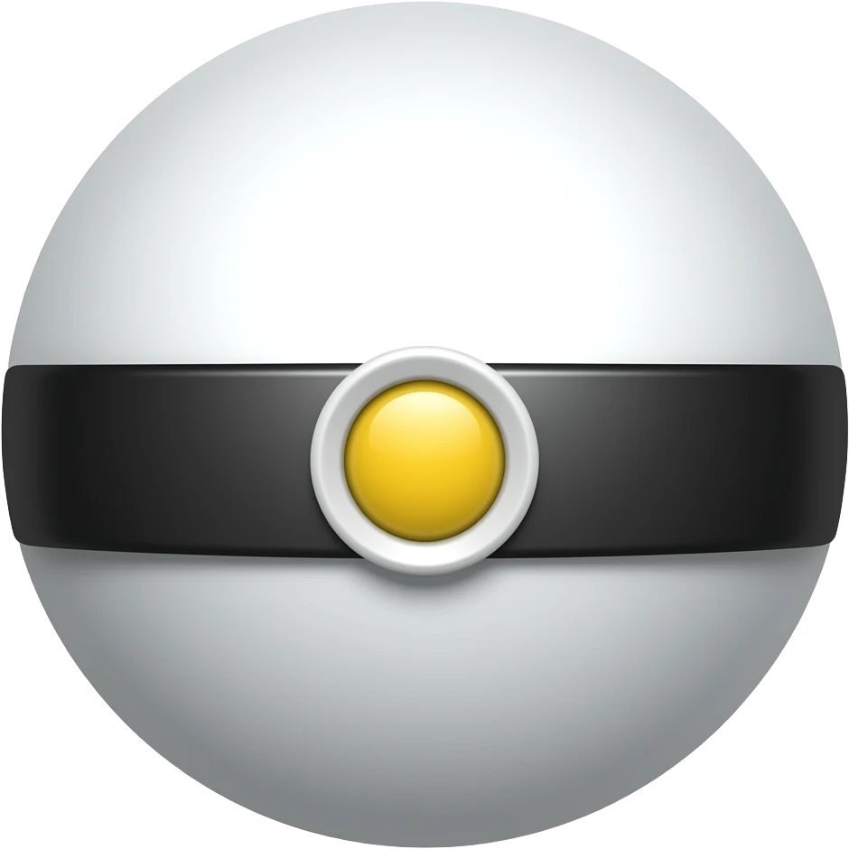 e brilhante ⚪ Parte de baixo: branca ➖ No meio: uma faixa preta horizontal que divide a bola ao meio ⚪ No centro da faixa: um botão redondo branco (ou cinza claro), que parece um 🟡pequeno círculo⚫ Formato: 🔵 Bola perfeitamente redondMinions emoji