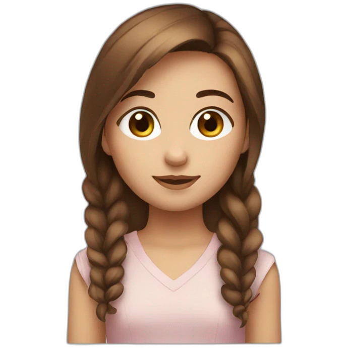 cute girl with brown hair emoji