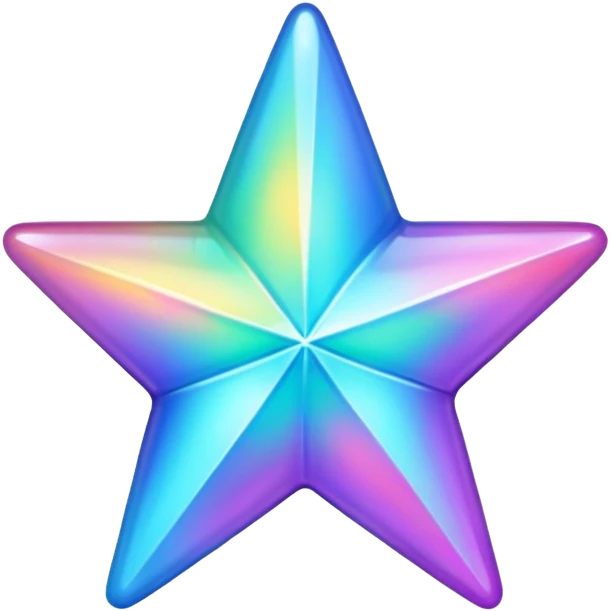 magic glow holographic glossy star emoji