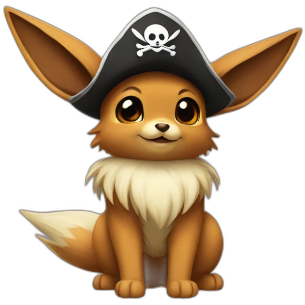 eevee with a pirate hat emoji