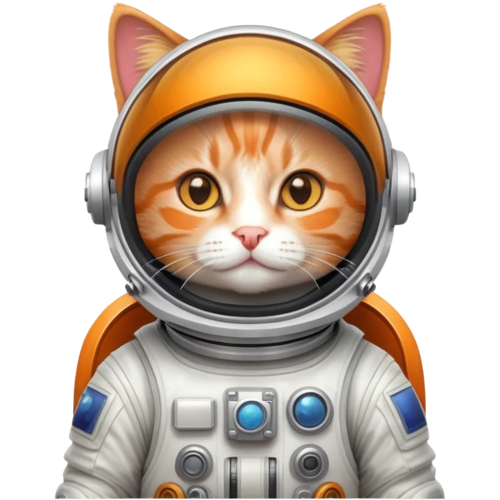 Cute ginger cat in a space suit emoji