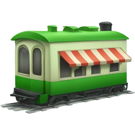 Green train restaurant  emoji