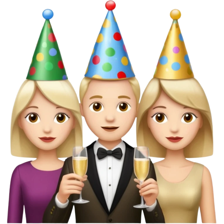 strong team of 3 partying together emoji