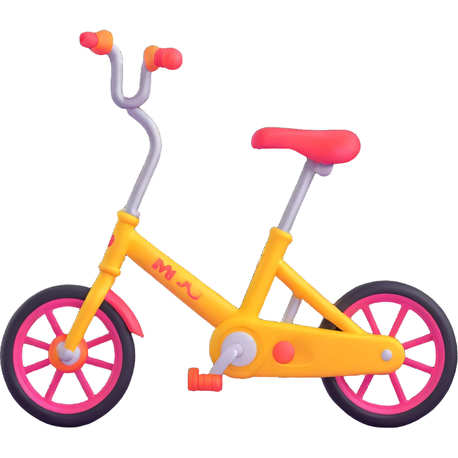 children's bike, bright colors emoji