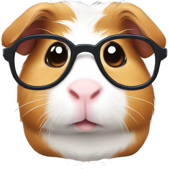 Guinea pig wearing glasses emoji