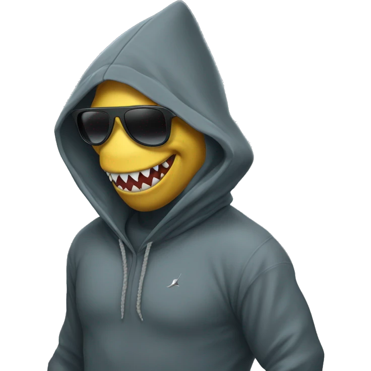 Shark man with hoodie and sunglasses emoji