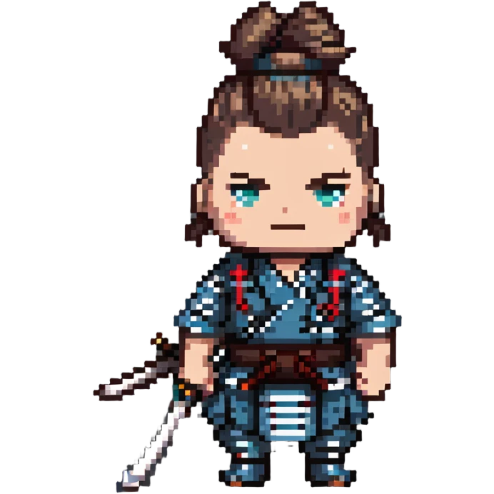 Samurai with topknot emoji
