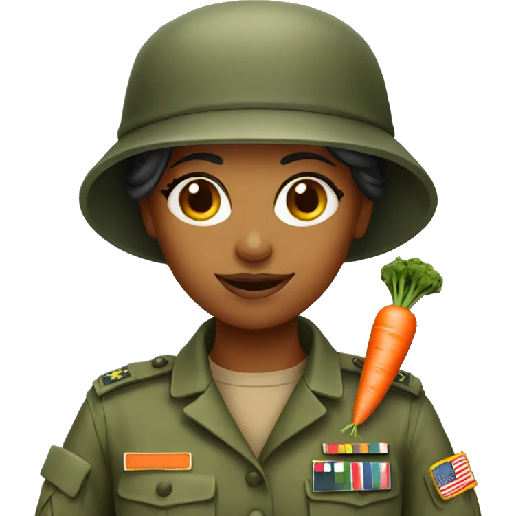 army woman holding carrot emoji