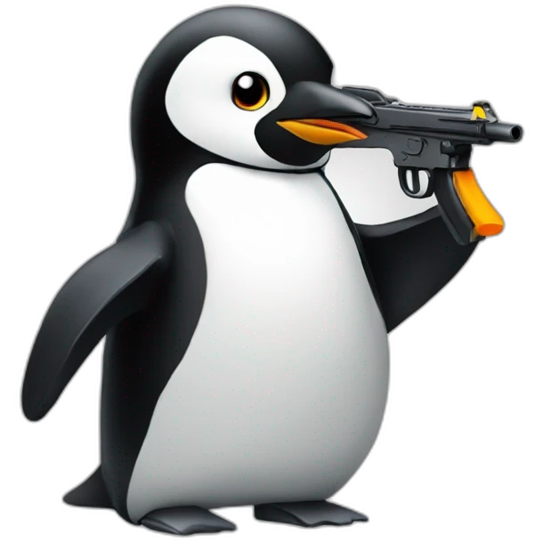 linux penguin shooting emoji