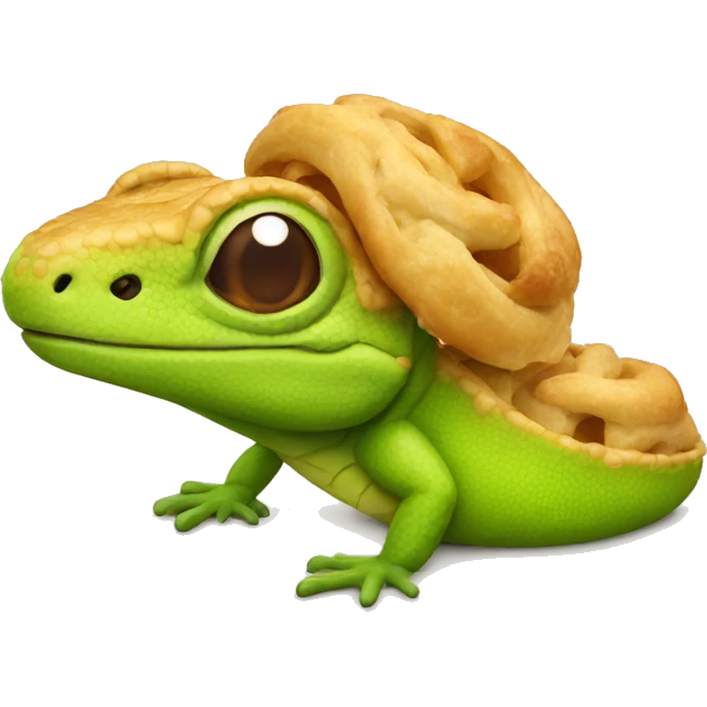 Lizard with pastry emoji