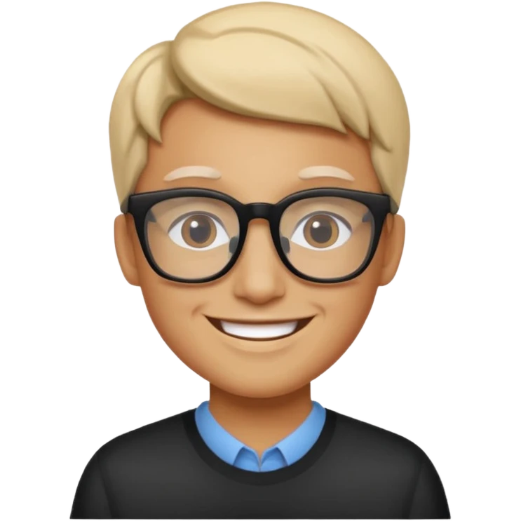 Squarer glasses and he should smile emoji