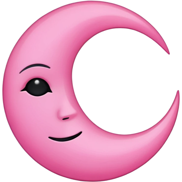 emo black moon with a pink outline emoji