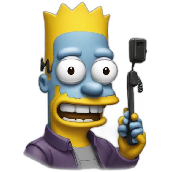 simpsons with phone emoji
