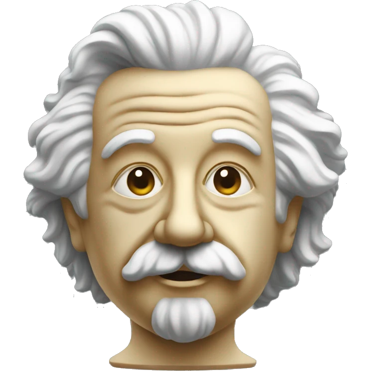 philosopher statue with face of albert einstein emoji