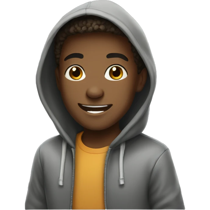 smiling boy in hoodie emoji