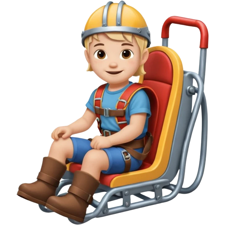Icone un viking enfant qui sourie et qui est dans un roller coaster  emoji