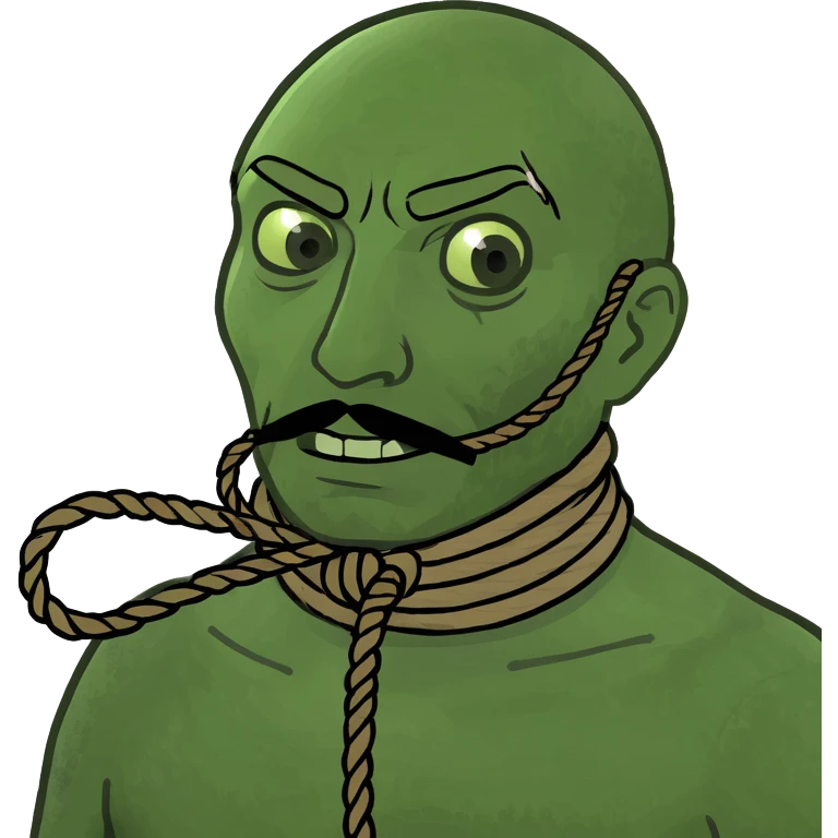man with brown hair and noose around neck emoji