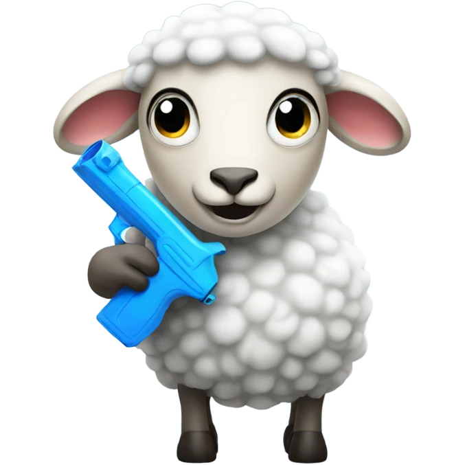 sheep holding a water gun emoji
