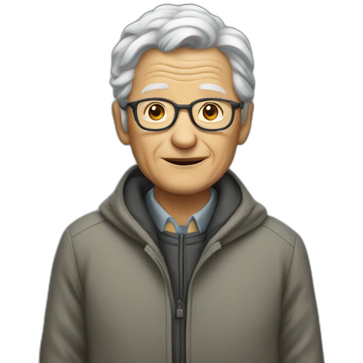 elderly person wearing a jacket  emoji