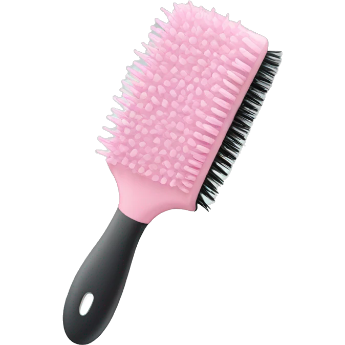 Pastel pink hair brush emoji
