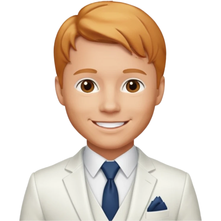 Brian Littrell with white suit, reddish blonde hair emoji