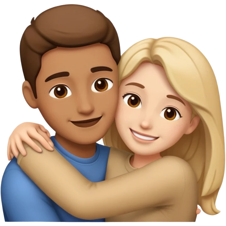 Two persons make a hug  emoji