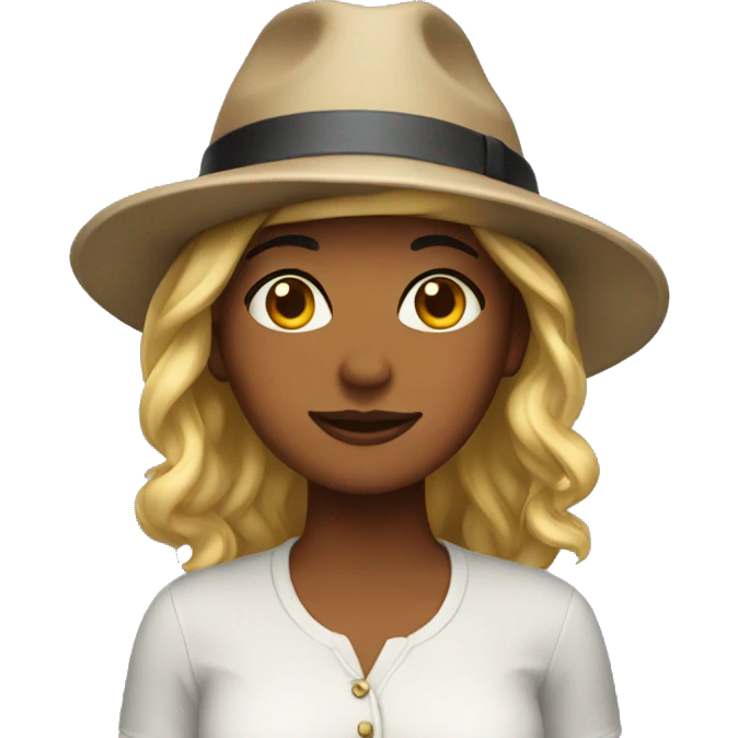 Stacey wearing hat  emoji