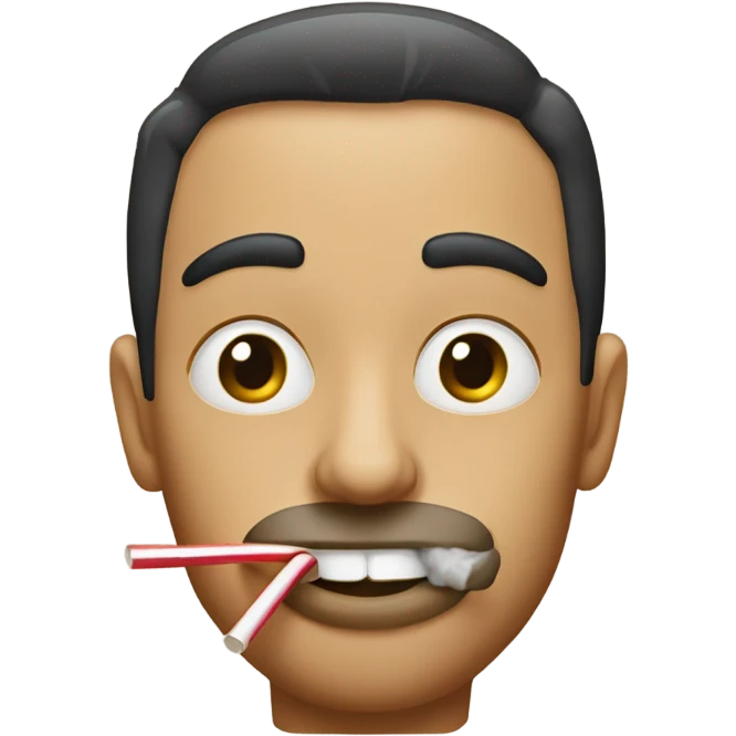 A guy sucking a straw emoji