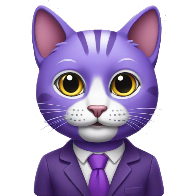 Purple humanised Cat psychologist emoji